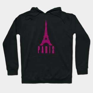 Eiffel Tower Paris France Art Design Pink Hoodie